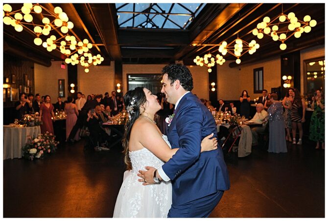 Couple dancing at wedding reception