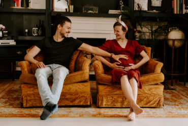 At Home Boho Expecting Session