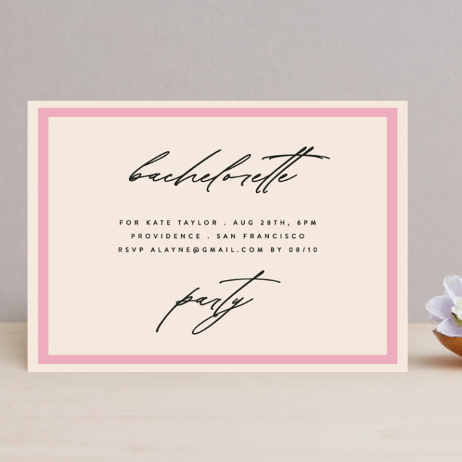 Bachelorette party invitation, August 28, San Francisco.