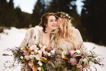 A Snowy Bohemian Mountain Wedding Inspiration Shoot