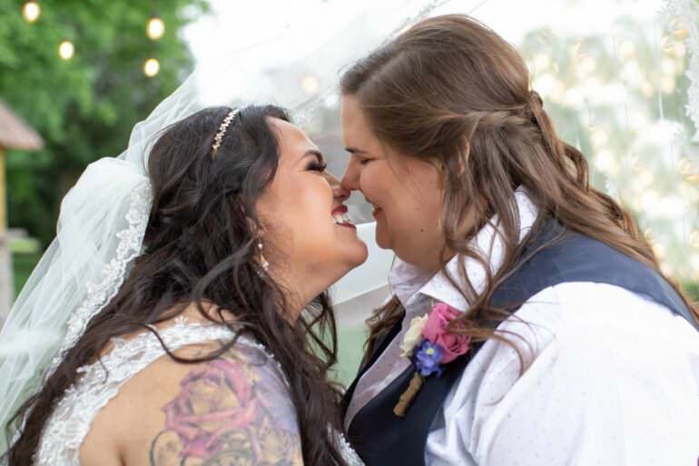 Lesbian Wedding at Vertical Timbers Venue Wisconsin