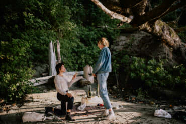 LGBTQ Proposal at Tower Beach in British Columbia