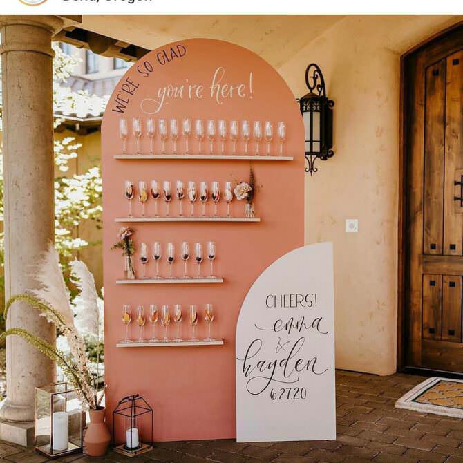 Modern Champagne Wall Wedding