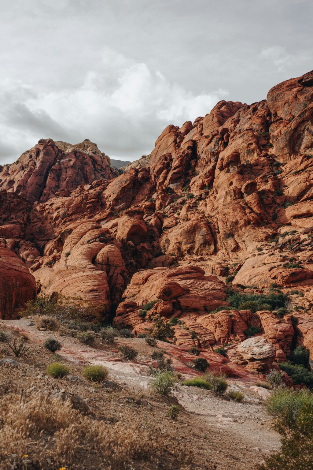 Red rock formations under cloudy sky Nevada
