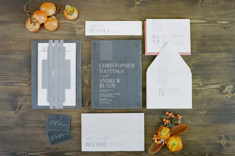 Slate Wedding Invitation