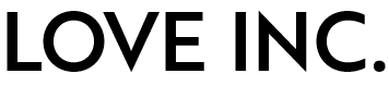 LOVE INC. logo in bold black font