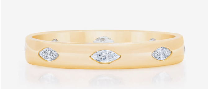 Gold ring with marquise diamonds